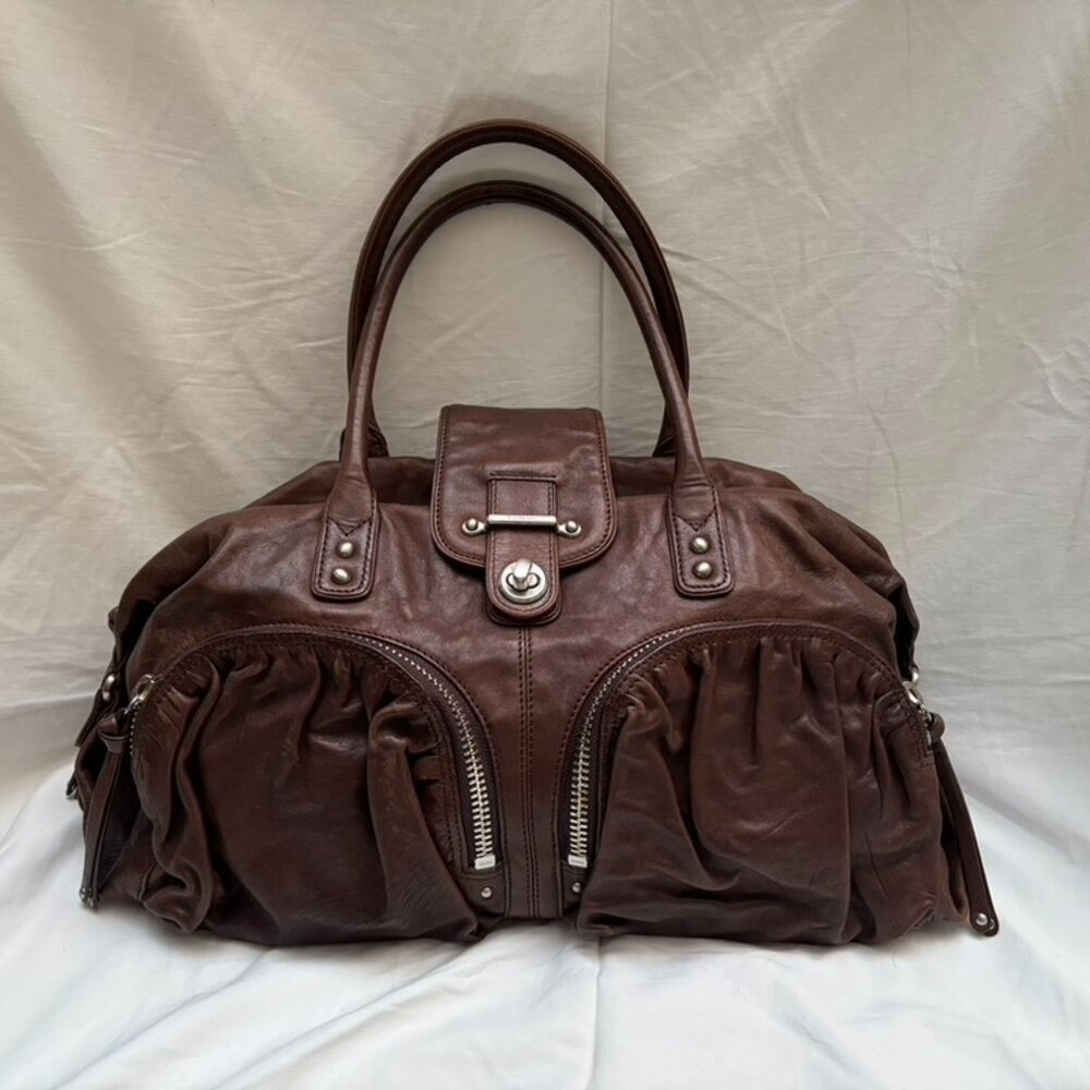 BOTKIER Brown Leather Shoulder Bag with Pockets